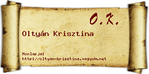 Oltyán Krisztina névjegykártya