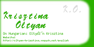 krisztina oltyan business card